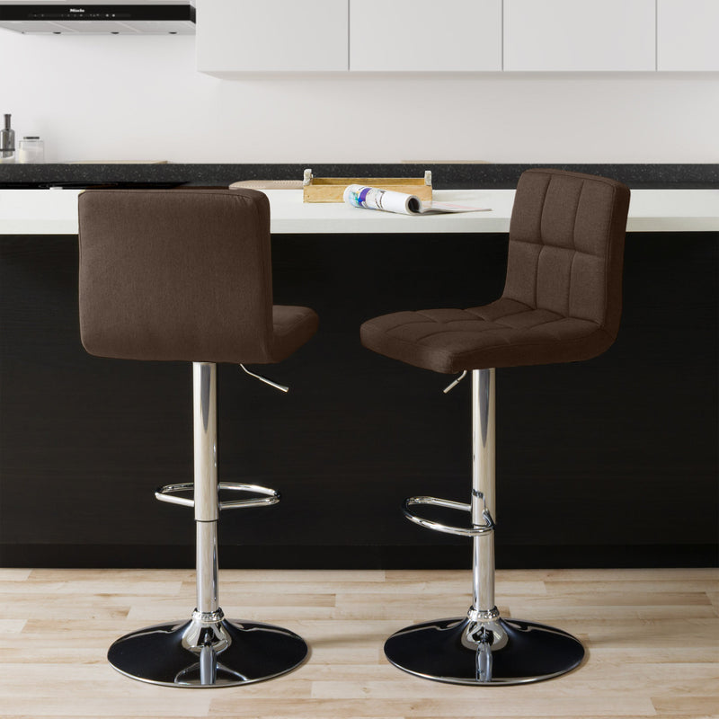 dark brown Adjustable Height Bar Stools Set of 2 CorLiving Collection lifestyle scene by CorLiving