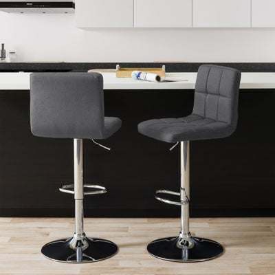 grey Adjustable Height Bar Stools Set of 2 CorLiving Collection lifestyle scene by CorLiving#color_grey