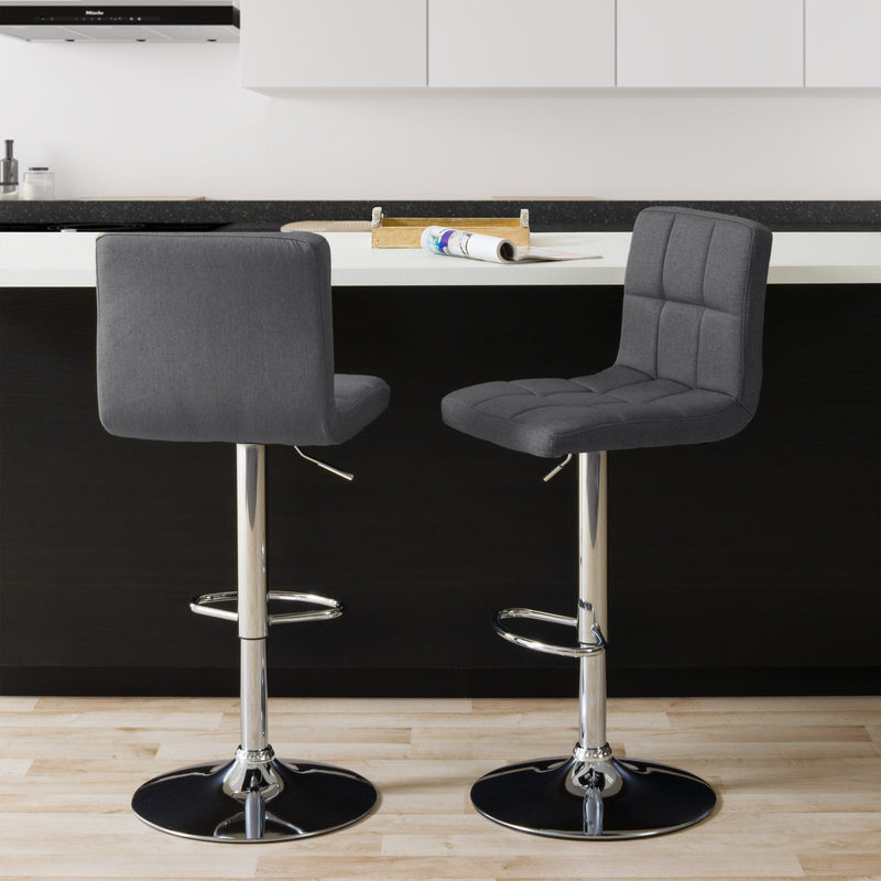 grey Adjustable Height Bar Stools Set of 2 CorLiving Collection lifestyle scene by CorLiving