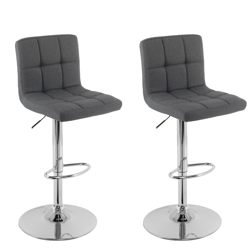 grey Adjustable Height Bar Stools Set of 2 CorLiving Collection product image by CorLiving
