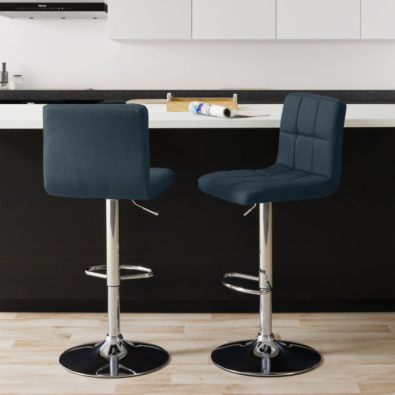 dark blue Adjustable Height Bar Stools Set of 2 CorLiving Collection lifestyle scene by CorLiving