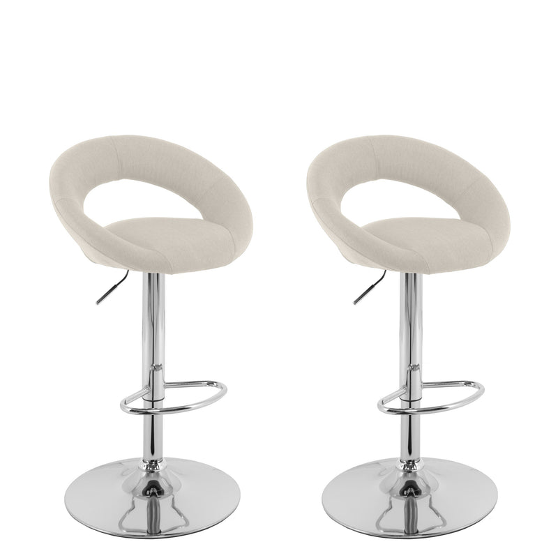 cream Adjustable Bar Stool Set of 2 CorLiving Collection product image by CorLiving