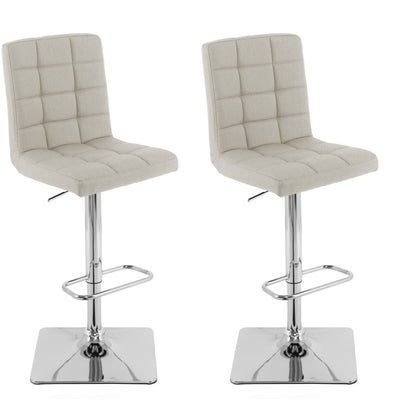cream High Back Bar Stools Set of 2 Quinn Collection product image by CorLiving#color_cream