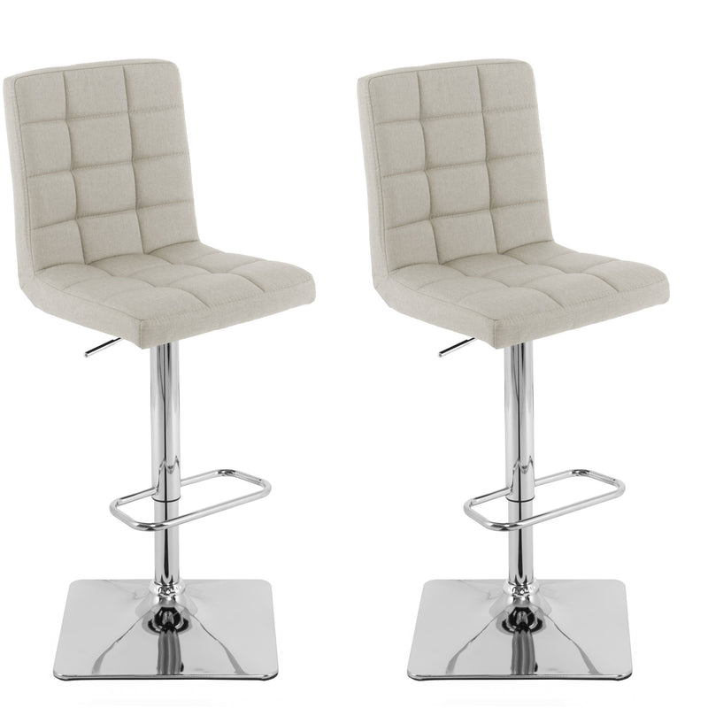 cream High Back Bar Stools Set of 2 Quinn Collection product image by CorLiving