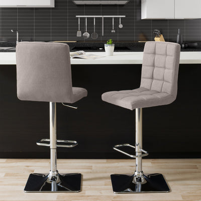 light grey High Back Bar Stools Set of 2 Quinn Collection lifestyle scene by CorLiving#color_light-grey