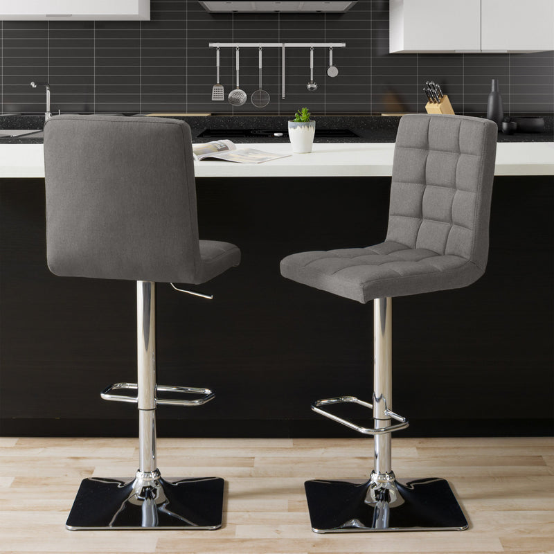 medium grey High Back Bar Stools Set of 2 Quinn Collection lifestyle scene by CorLiving
