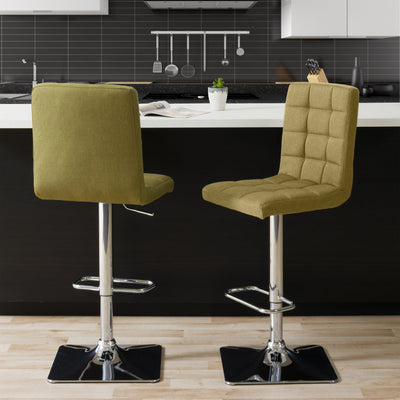 olive green High Back Bar Stools Set of 2 Quinn Collection lifestyle scene by CorLiving#color_olive-green