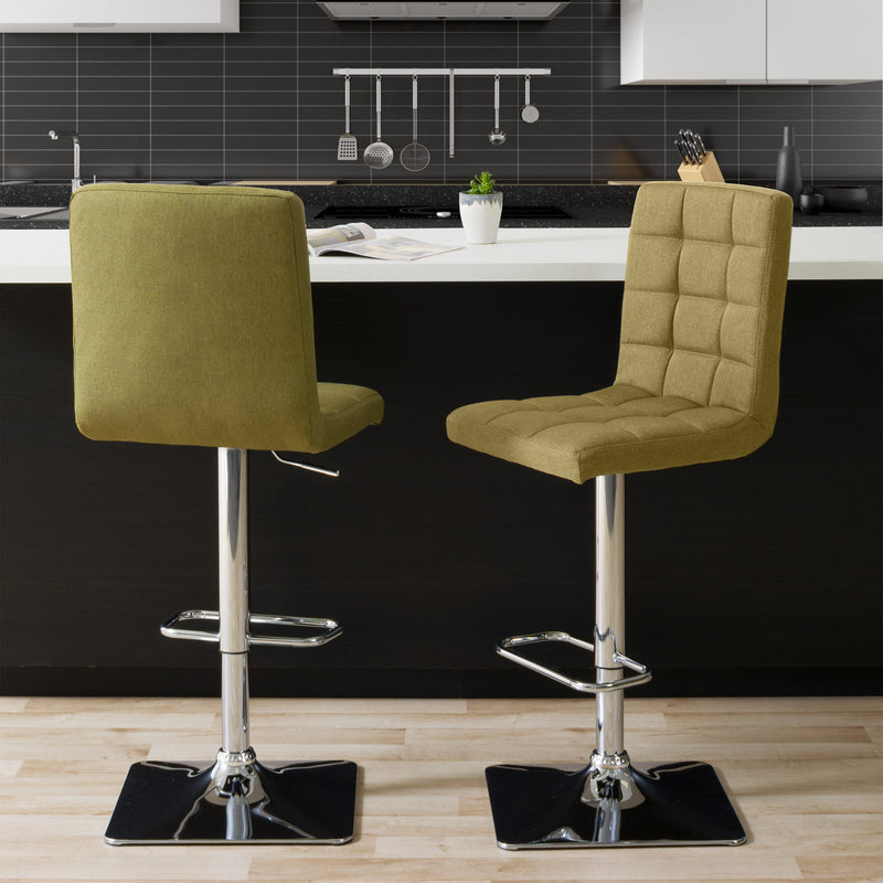 olive green High Back Bar Stools Set of 2 Quinn Collection lifestyle scene by CorLiving