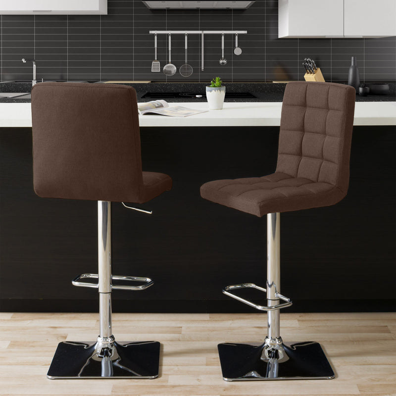 dark brown High Back Bar Stools Set of 2 Quinn Collection lifestyle scene by CorLiving