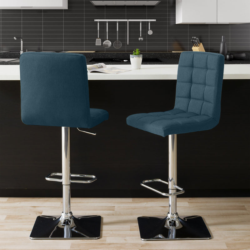 dark blue High Back Bar Stools Set of 2 Quinn Collection lifestyle scene by CorLiving