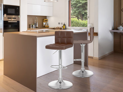 brown Brown Bar Stools Set of 2 Zion Collection lifestyle scene by CorLiving#color_brown
