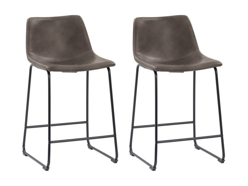 grey Metal Bar Stools Set of 2 Ryder Collection product image by CorLiving