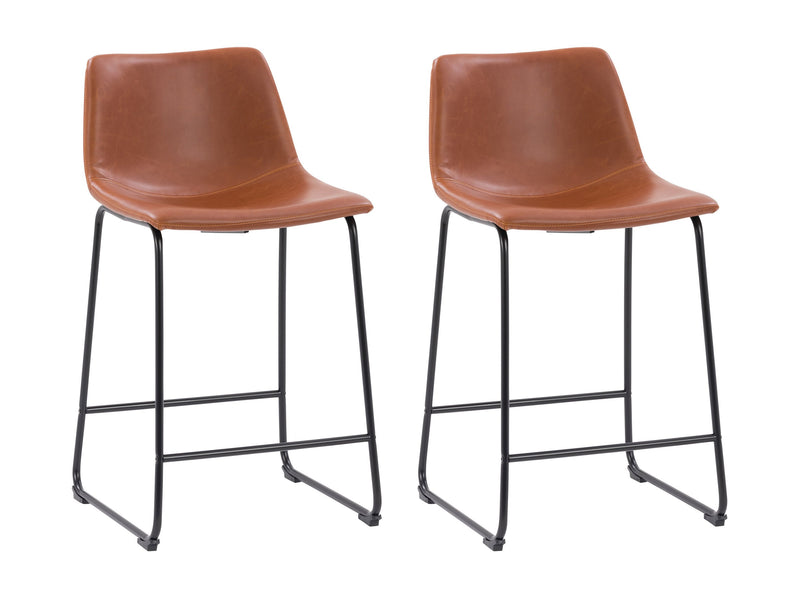 brown Metal Bar Stools Set of 2 Ryder Collection product image by CorLiving