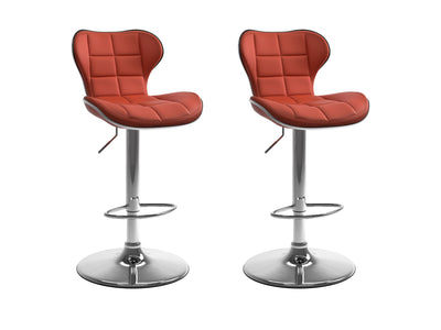 red Bar Stools with Backs Set of 2 Remi Collection product image by CorLiving#color_red