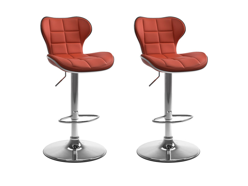 red Bar Stools with Backs Set of 2 Remi Collection product image by CorLiving