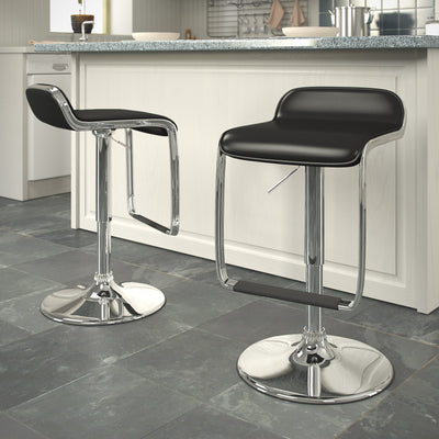 black Low Back Bar Stools Set of 2 Elias Collection lifestyle scene by CorLiving#color_black