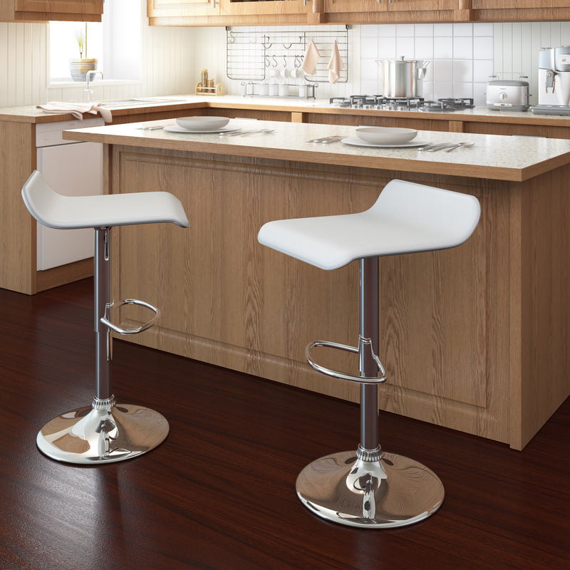 white Low Back Bar Stools Set of 2 Theo Collection lifestyle scene by CorLiving