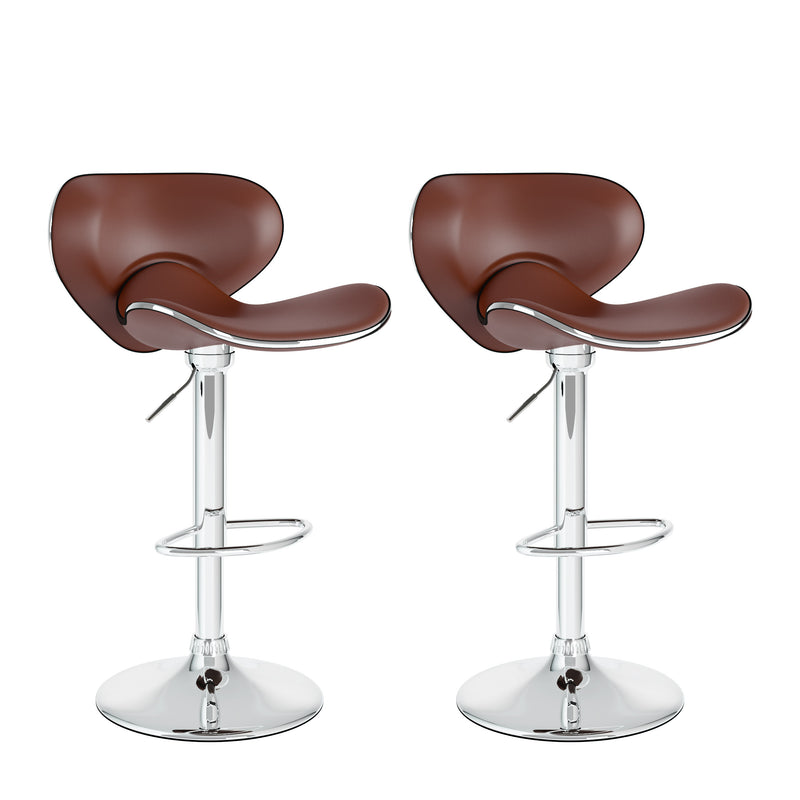 brown Bar Stools with Backs Set of 2 Marcus Collection product image by CorLiving