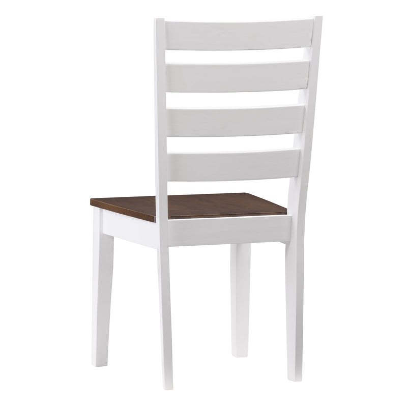 white and brown High Back Wooden Dining Chairs, Set of 2 Memphis Collection product image by CorLiving