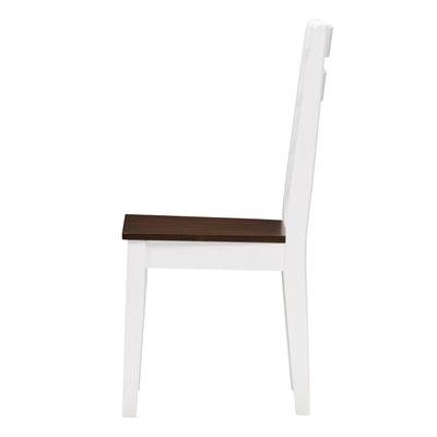 white and brown High Back Wooden Dining Chairs, Set of 2 Memphis Collection product image by CorLiving#color_white-and-brown