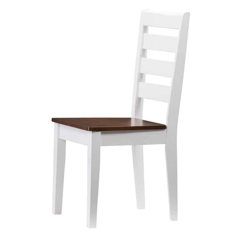 white and brown High Back Wooden Dining Chairs, Set of 2 Memphis Collection product image by CorLiving