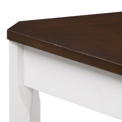 white and brown Solid Wood Dining Table Memphis Collection detail image by CorLiving#color_white-and-brown