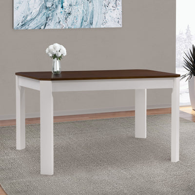 white and brown Solid Wood Dining Table Memphis Collection lifestyle scene by CorLiving#color_white-and-brown
