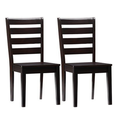 mahogany High Back Wooden Dining Chairs, Set of 2 Memphis Collection product image by CorLiving#color_mahogany