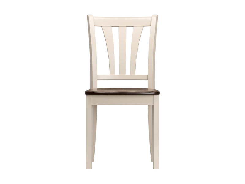 Dillon Dark Brown and Cream Solid Wood Dining Chairs, Set of 2 product image