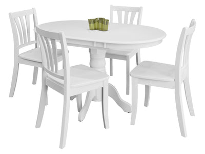 white Extendable Dining Set, 5pc Dillon Collection product image by CorLiving#color_dillon-white