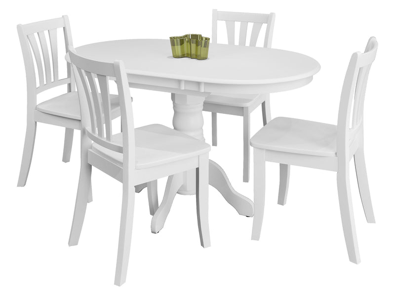 white Extendable Dining Set, 5pc Dillon Collection product image by CorLiving