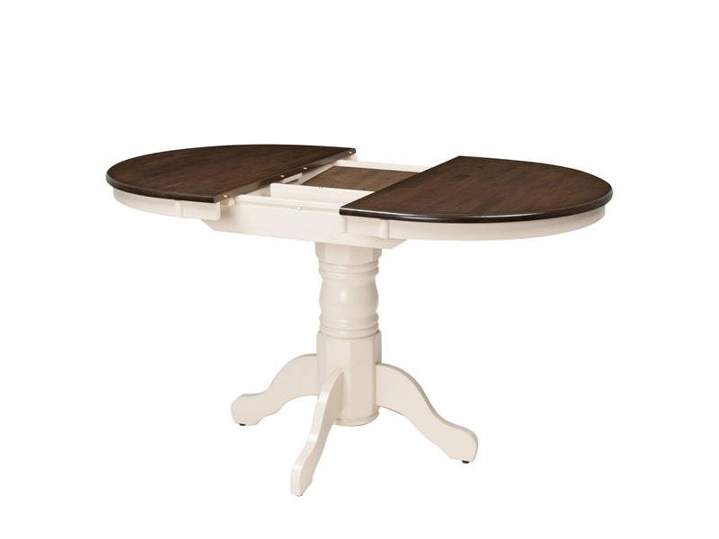 Dillon Dark Brown and Cream Extendable Oval Dining Table product image