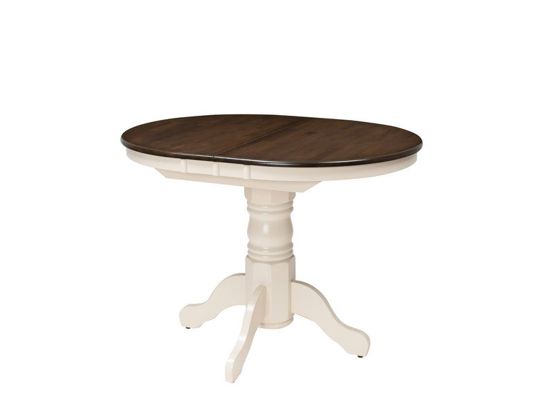 Dillon Dark Brown and Cream Extendable Oval Dining Table product image