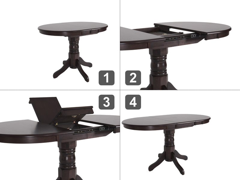 Dillon Cappuccino Extendable Oval Dining Table detail image