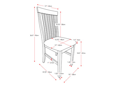 5pc Grey and White Dining Set Michigan Collection measurements diagram by CorLiving#color_michigan-grey-and-white