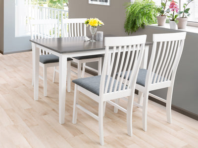 5pc Grey and White Dining Set Michigan Collection lifestyle scene by CorLiving#color_michigan-grey-and-white