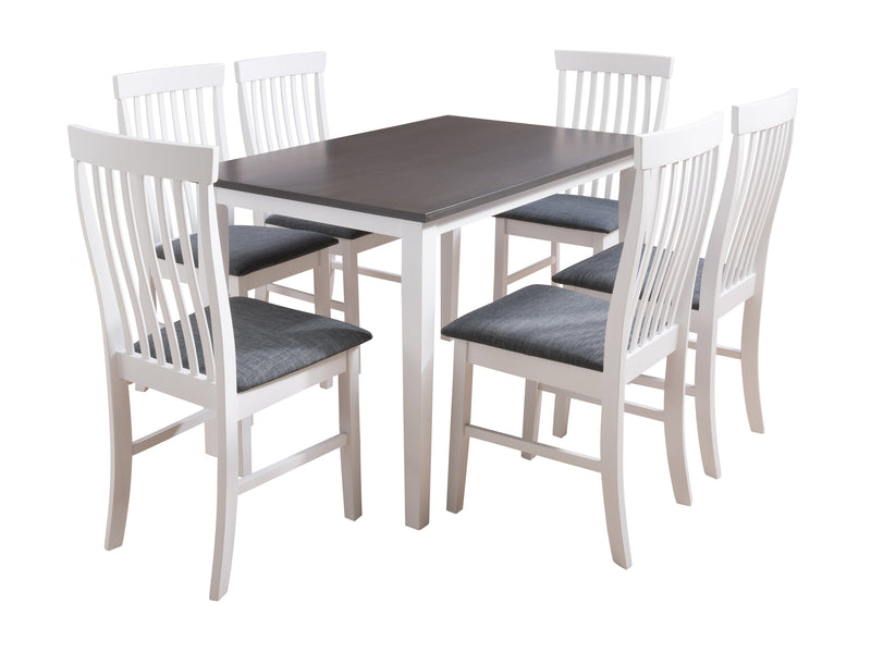 7pc Grey and White Dining Set Michigan Collection product image by CorLiving