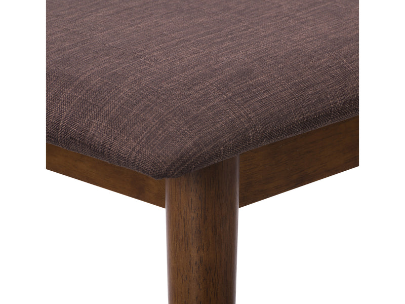 brown Mid Century Bench Branson Collection detail image by CorLiving
