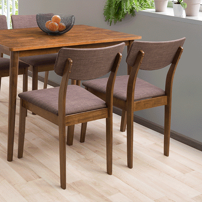Walnut Dining Chairs, Set of 2 Branson Collection product image by CorLiving#color_branson-walnut-and-tweed