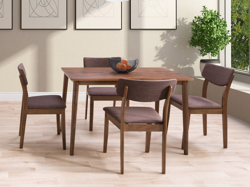 walnut 5pc Dining Set Branson Collection lifestyle scene by CorLiving