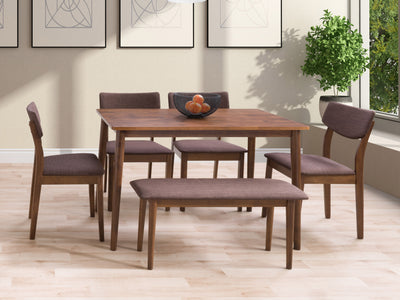 walnut 6pc Dining Set Branson Collection lifestyle scene by CorLiving#color_branson-walnut-and-tweed