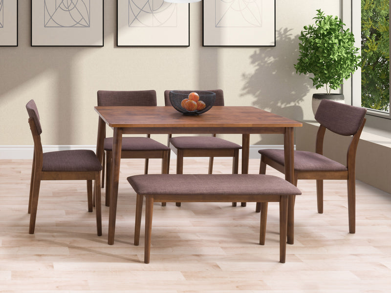 walnut 6pc Dining Set Branson Collection lifestyle scene by CorLiving