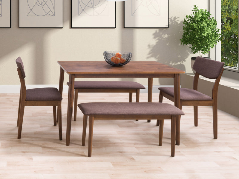 walnut 5pc Dining Set Branson Collection lifestyle scene by CorLiving