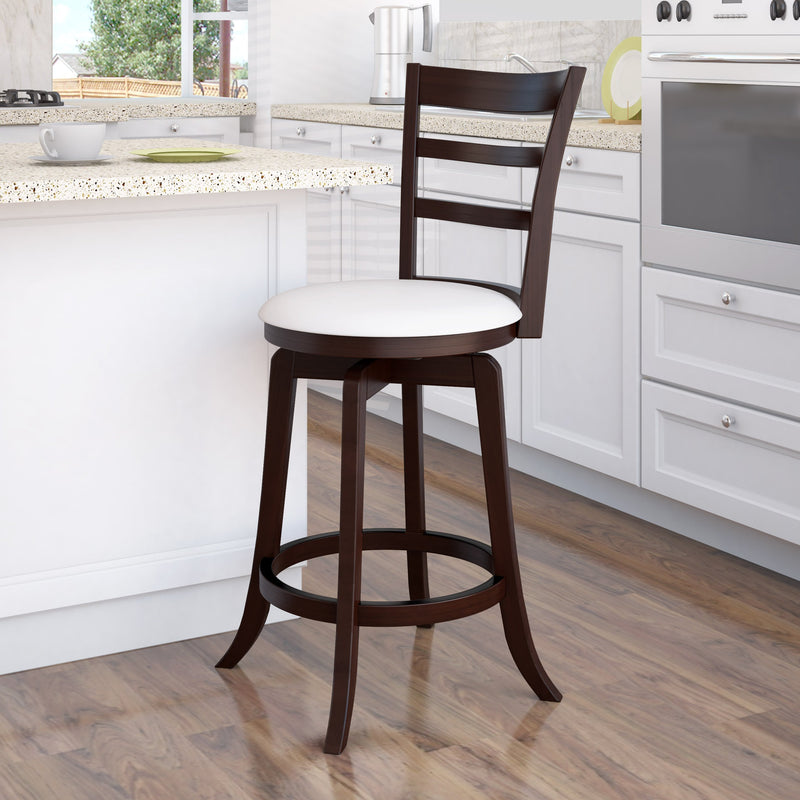 white Wood Bar Stool Counter Height Woodgrove Collection lifestyle scene by CorLiving