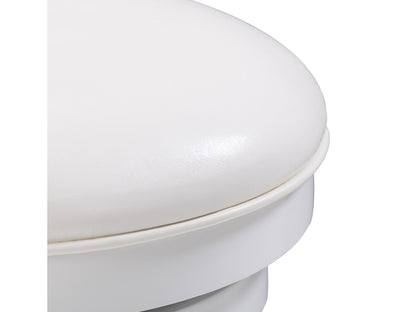 White bar stools set of 2 with sleek metal legs, cushioned seats, and minimalist design, perfect for modern kitchens or bars. Durable materials and ergonomic features ensure comfort and style.
