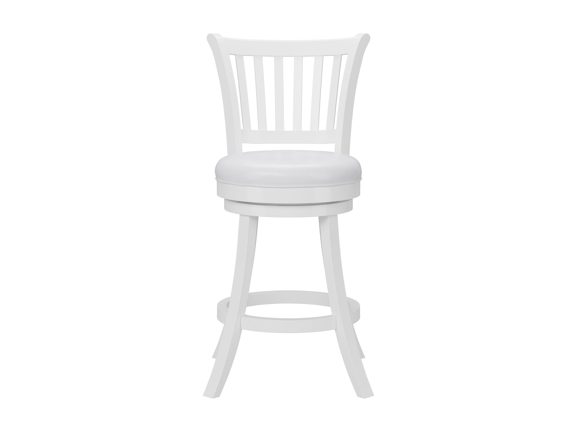 White bar stools set of 2 with sleek chrome legs, cushioned white seats, and a minimalist design, perfect for modern kitchens or bars.
