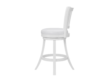 Modern wooden bar stool with brown leather seat, black metal frame, and footrest. Ideal for kitchen islands or bar areas, this contemporary stool offers comfort and style with its sleek design and sturdy construction.