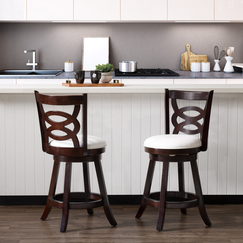 white Wood Bar Stools Counter Height Wren Collection lifestyle scene by CorLiving