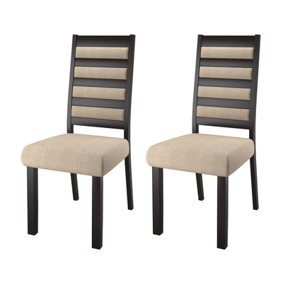 espresso Cream Dining Chairs, Set of 2 Ladder Collection product image by CorLiving#color_espresso