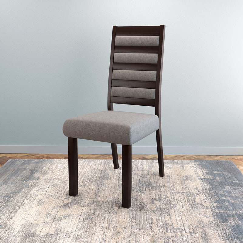 espresso Grey Upholstered Dining Chairs, Set of 2 Ladder Collection lifestyle scene by CorLiving